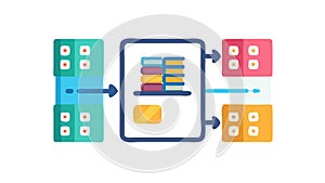 Digital Data Storage System: Cybersecurity Information Management, vector design Generative AI