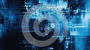 Digital data stream abstract background with blue light