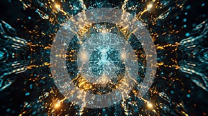 Digital Data Stream Abstract Background, Technology Connection, Artificial Intelligence Concept