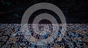 Digital Data Stream Abstract Visualization of Binary Code and Information Flow