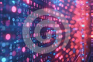 digital data stream background with binary code the flow information of cyber security technology.