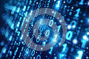 Digital Data Stream Binary Code. Created with Generative AI