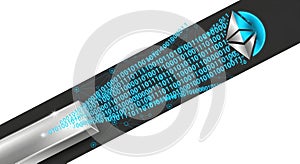 Digital Data Stream with Binary Code Technology Background