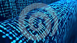 Digital Data Stream Binary Code Technology Futuristic Background