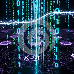 Digital Data Stream on Circuit Board
