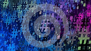 Digital Data Stream with Colorful Binary Code Background