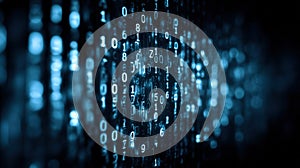 Generative AI Digital Data Stream Background with Binary Code and Technology Concept business concept.