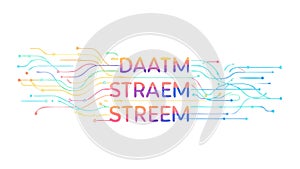Digital Data Stream Flow. Information Technology Network Connectivity, vector design Generative AI