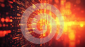 Digital data stream flowing in abstract cyberspace