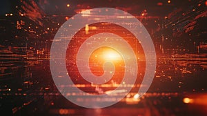 Digital data stream flowing in abstract cyberspace network