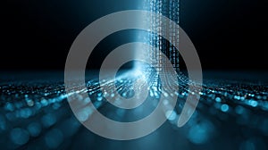 Digital data stream flowing, big data information technology