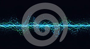 Digital Data Stream Flowing with Binary Code and Light
