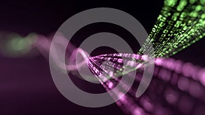 Digital data stream flowing, binary code network technology