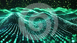 Digital data stream flowing creating a network wave field