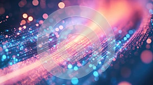 Digital data stream flowing in fiber optic network