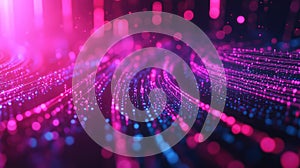 Digital data stream flowing through fiber optic network