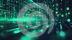 Digital data stream flowing in a futuristic network cyberspace