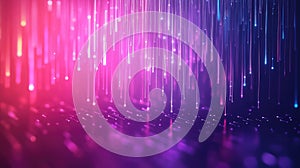 Digital data stream flowing light particles background