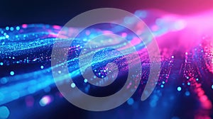 Digital data stream flowing network connections technology concept