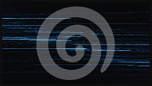Digital data stream glitching on black screen