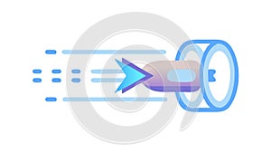Digital Data Stream, High-Speed Information Flow and Network Transfer, vector design Generative AI