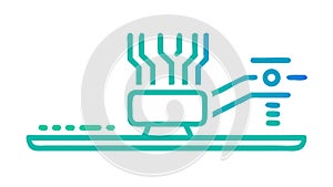Digital Data Stream: Information Flow and Network Analysis, vector design Generative AI