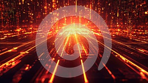 Digital data stream moving along network circuit lines