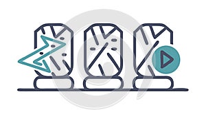 Digital Data Stream Network Connectivity Icon, vector design Generative AI