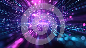 Digital data stream transferring information through abstract network