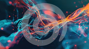 Digital data stream visualizing technology network connections concept