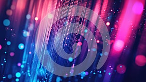 Digital data streaming background with colorful light effect