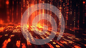 Digital data streaming creating virtual technology background