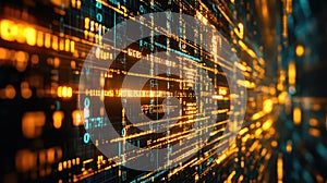 Digital data streaming displaying abstract futuristic technology concept