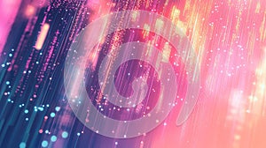 Digital data streaming lines on abstract technology background