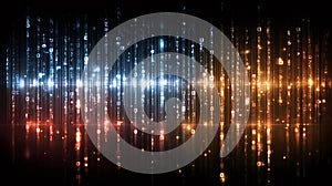 Digital data streaming matrix background with binary code