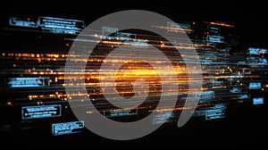 Digital data streaming network, abstract technology background