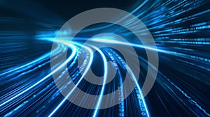 Digital Data Streams in Blue