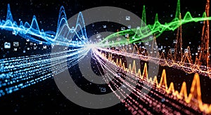 Digital data streams and spectral waveform display