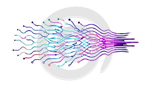 Digital data streams, symbolizing information flow and technology. vector design Generative AI