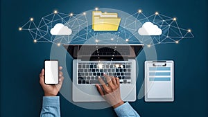 Digital Data Synchronization and Cloud Connectivity Between Smartphone and Laptop