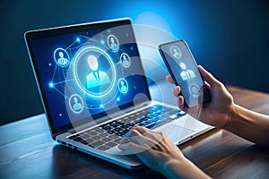 Digital Data Synchronization and Cloud Connectivity Between Smartphone and Laptop