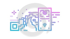 Digital Data Transfer Blocks, Secure Information Flow, vector design Generative AI