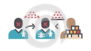 Digital Data Transfer, Information Exchange, Secure Transactions, vector design Generative AI