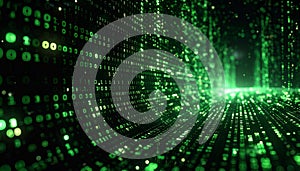 Digital Data Tunnel with Binary Code Stream