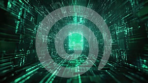 Digital data tunnel showing future cyber network connection