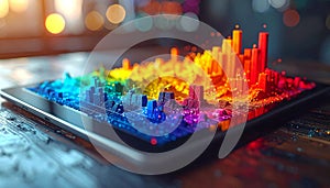 Digital Data Visualization on Tablet Screen