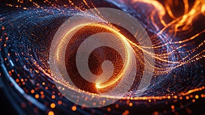 Digital data vortex abstract light particle flow