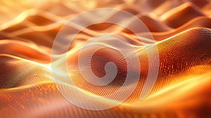 Digital data wave creating abstract mesh background texture