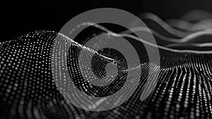 Digital data wave forming abstract landscape background