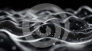 Digital data wave particles abstract technology background